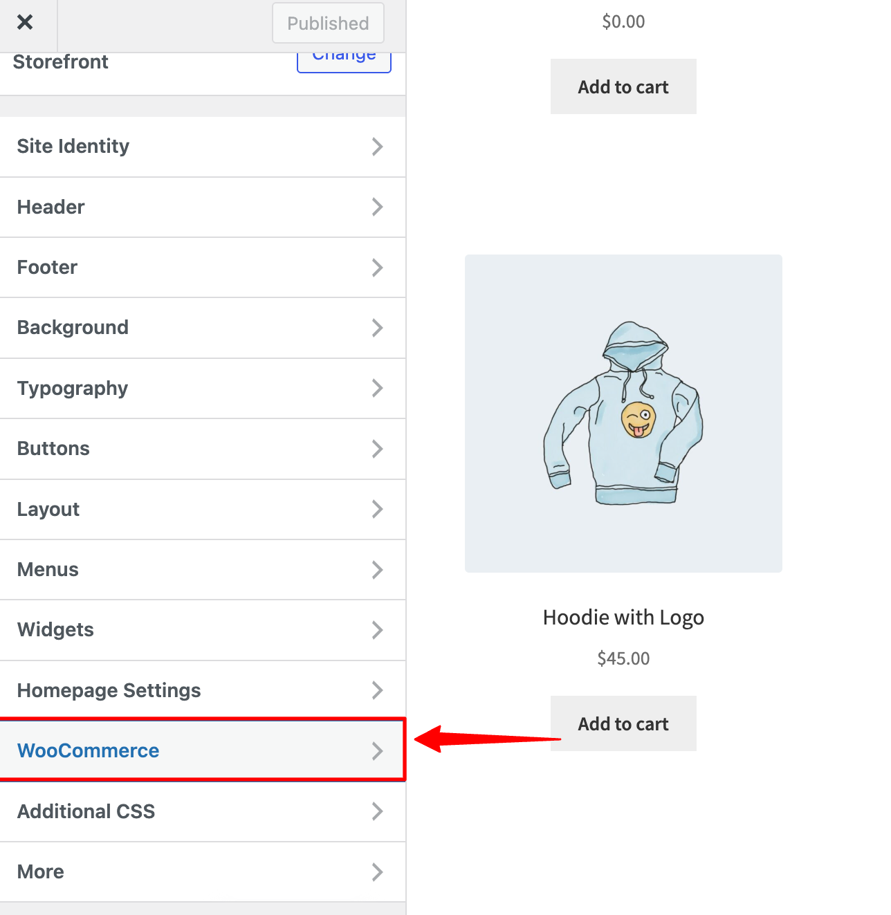 Go to WooCommerce
