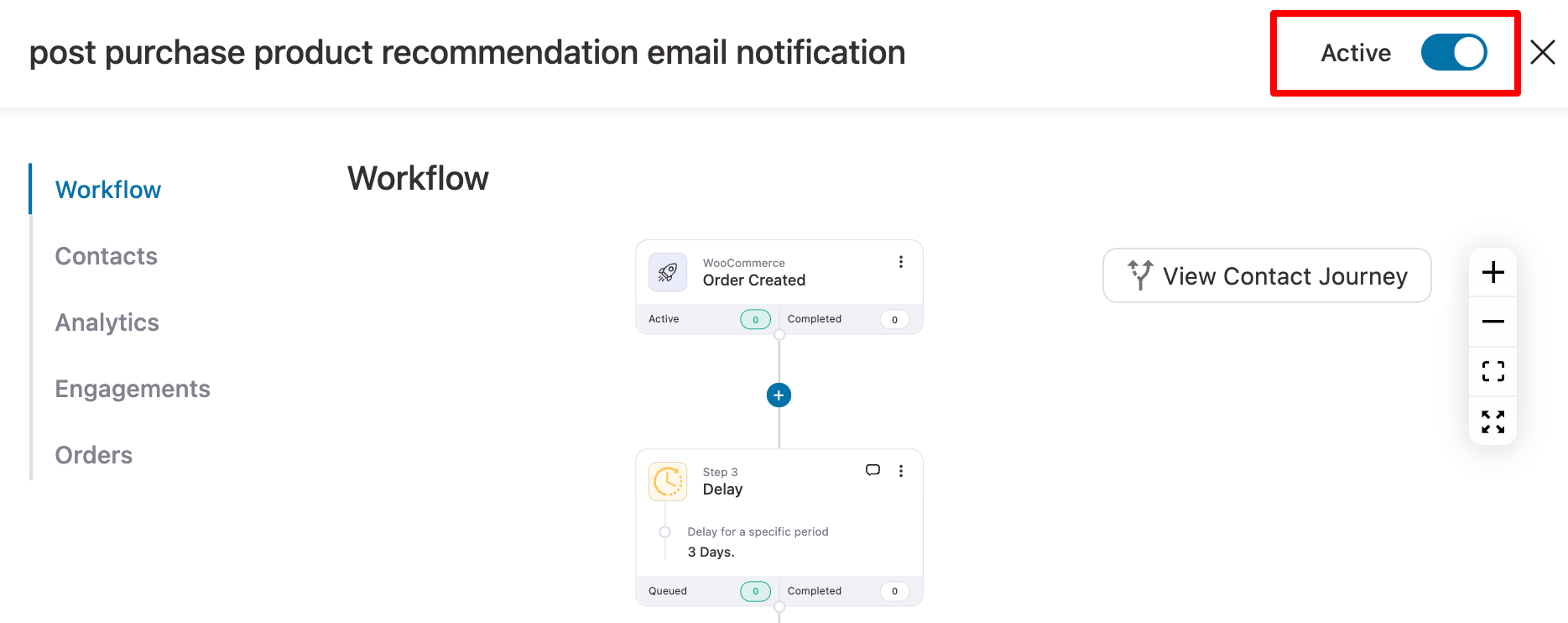 activate automation to send recommended products in email after order completion
