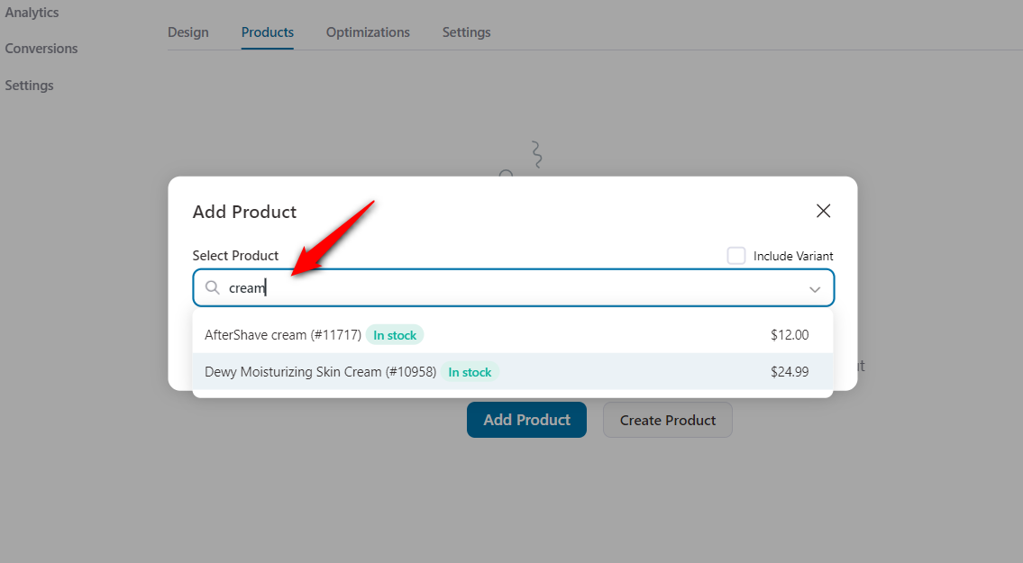Add a product to the checkout page