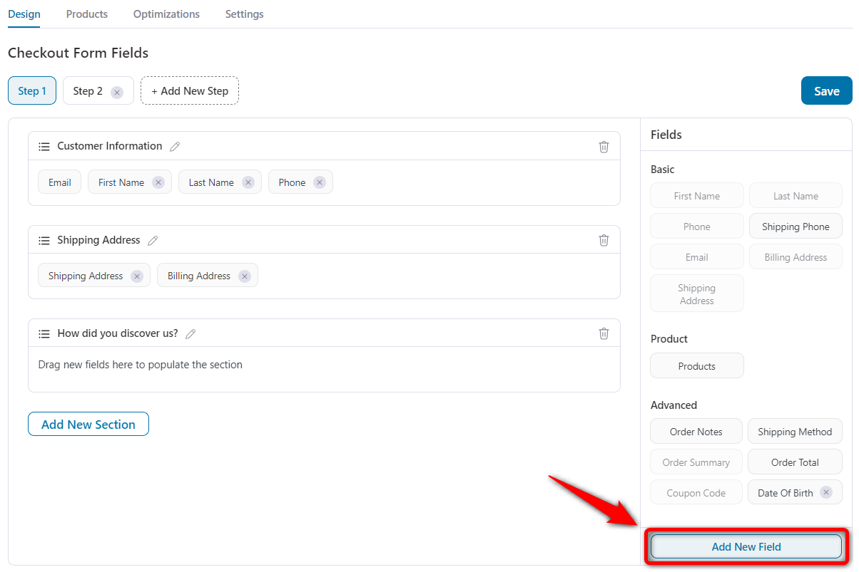 Add new woocommerce checkout field