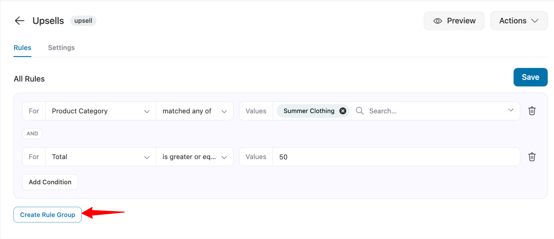 click on create rule group