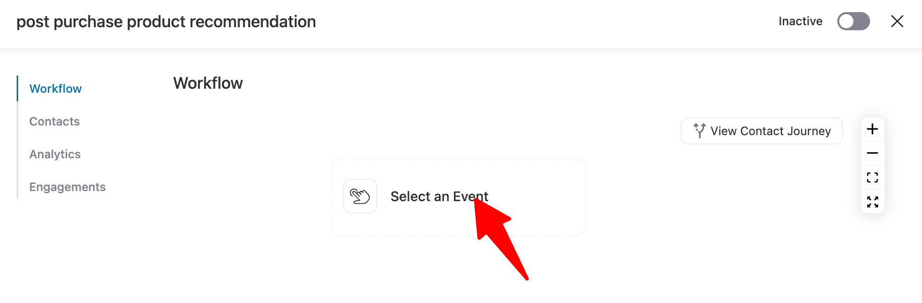 click select an event