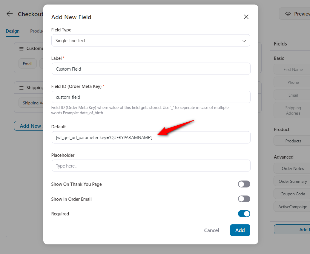 Default query parameter name