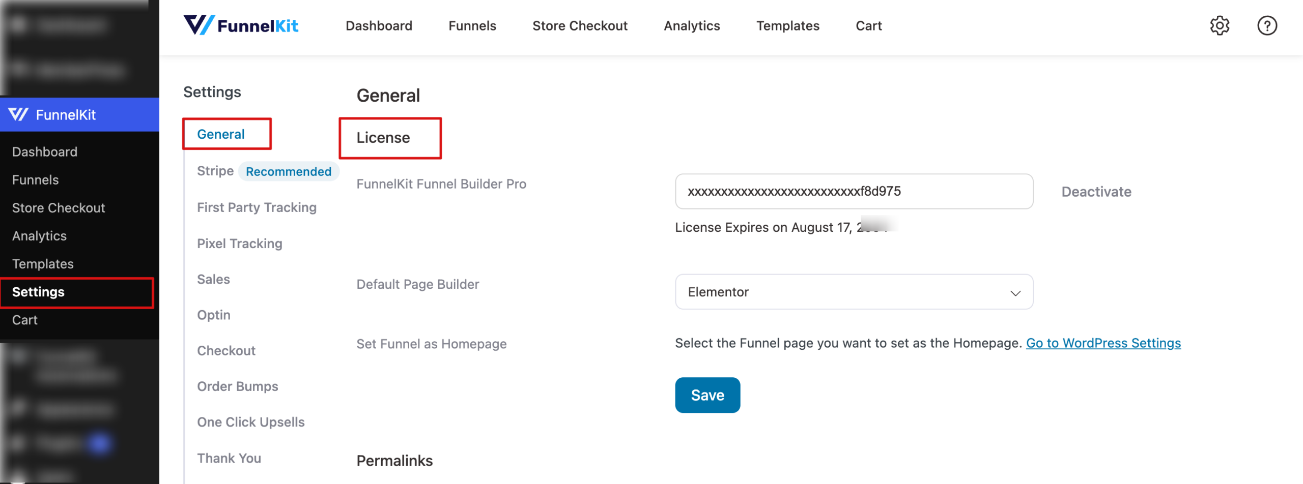 general license settings