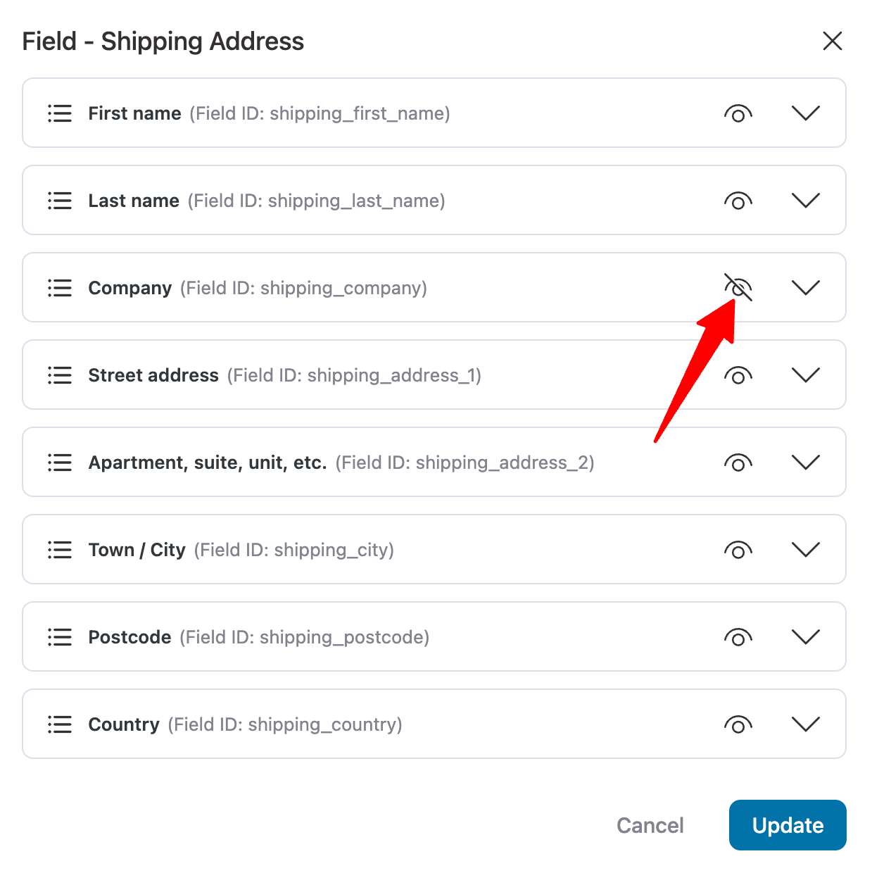 hide company field in WooCommerce checkout