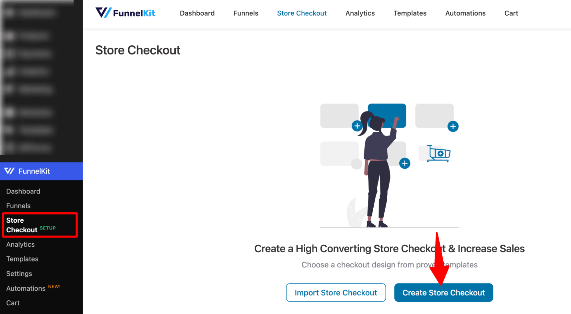 hit create store checkout