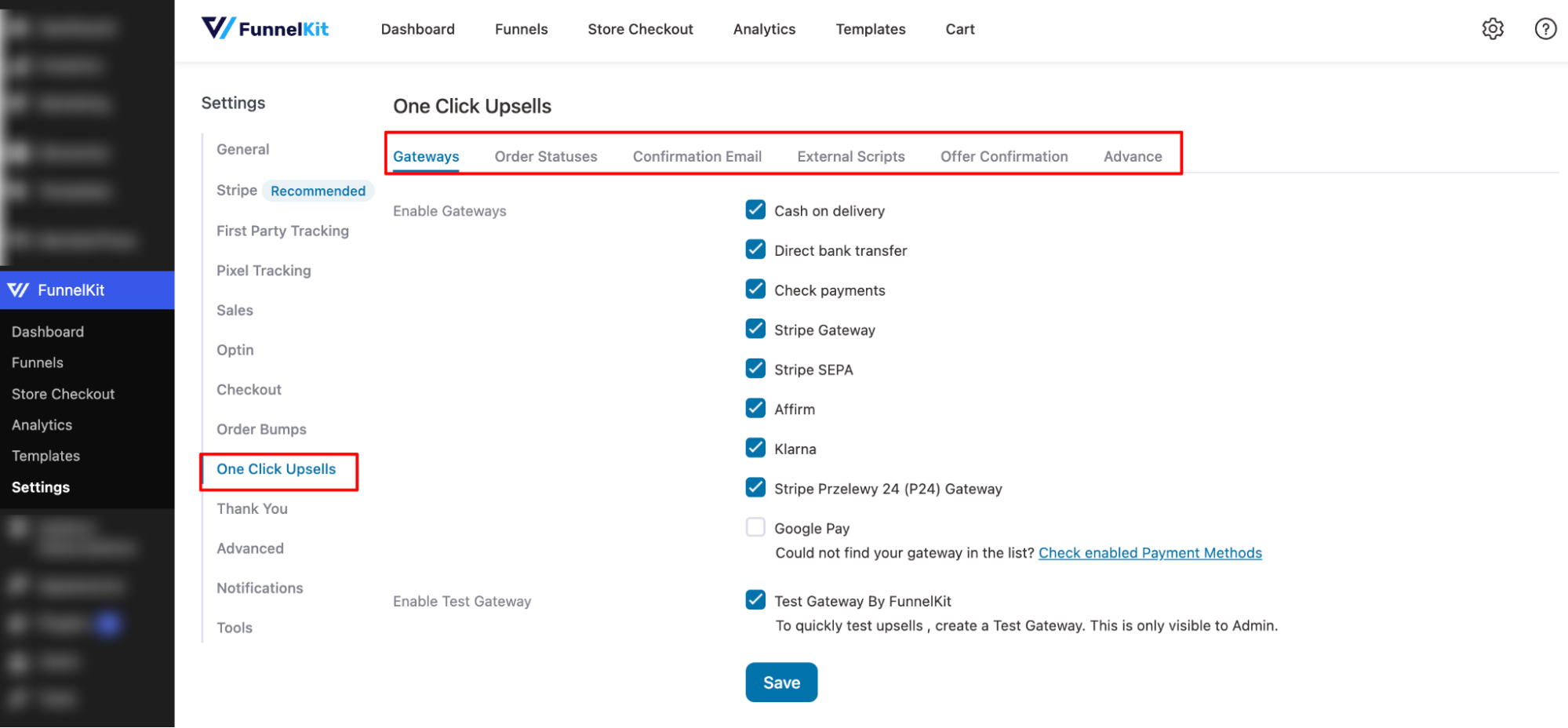 The global settings for one-click upsell have some great options to facilitate your sales conversion. Therefore, we recommend you go through these settings before making your one-click upsell sales funnel live.