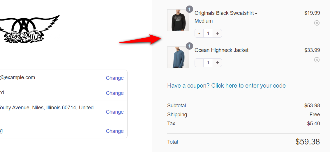Cart editing options on the checkout page - mini cart