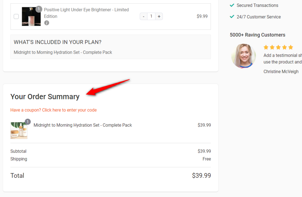 Order summary title updated on the checkout page 