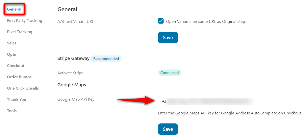 Paste the Google Map api key to enable google address autocomplete feature on your woocommerce website