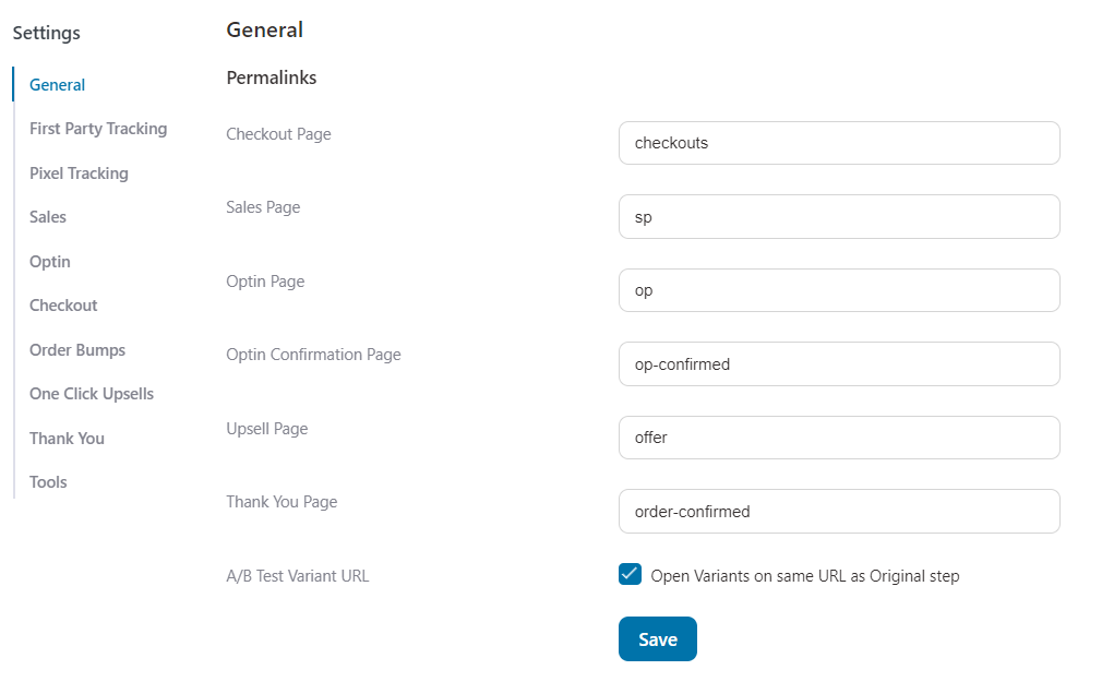 Permalinks in FunnelKit's Funnel Builder