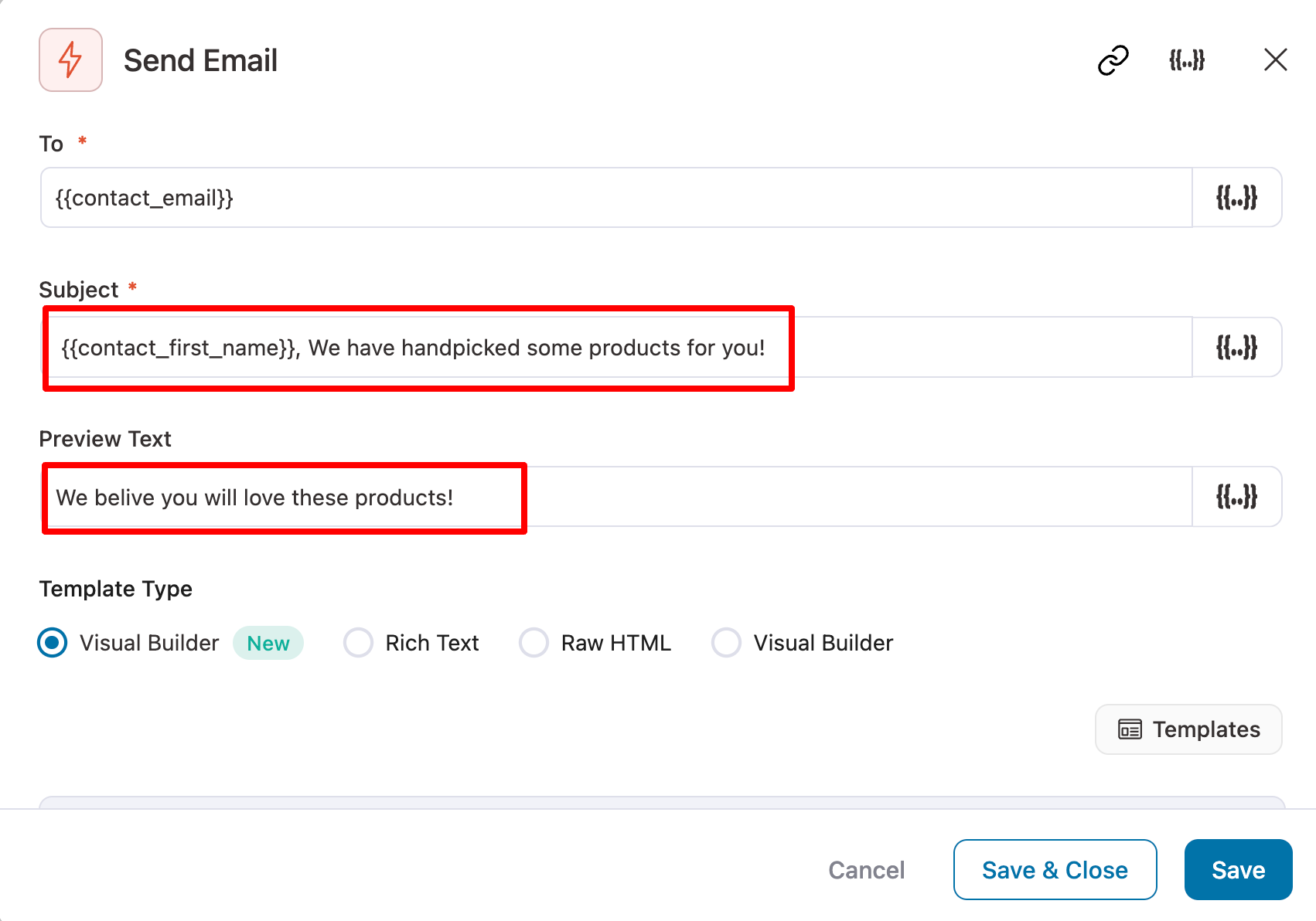 product recommendations subject line and preview text