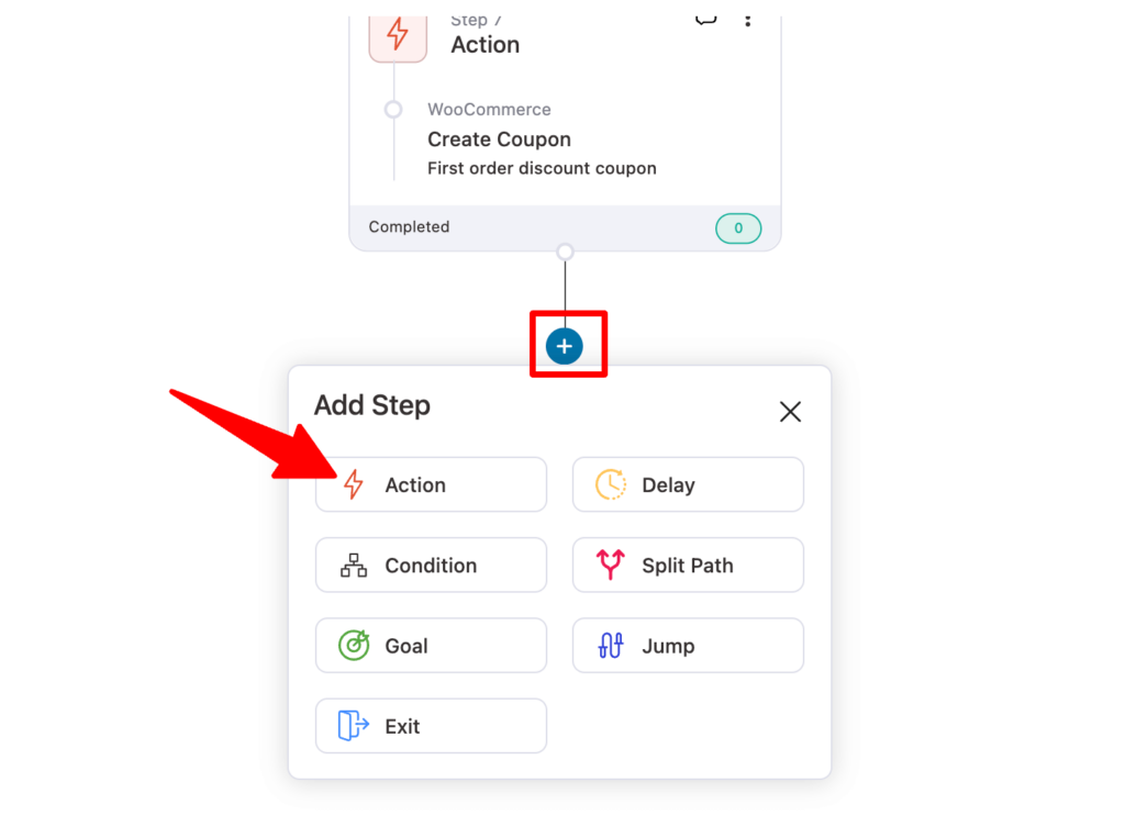 select action to send emails