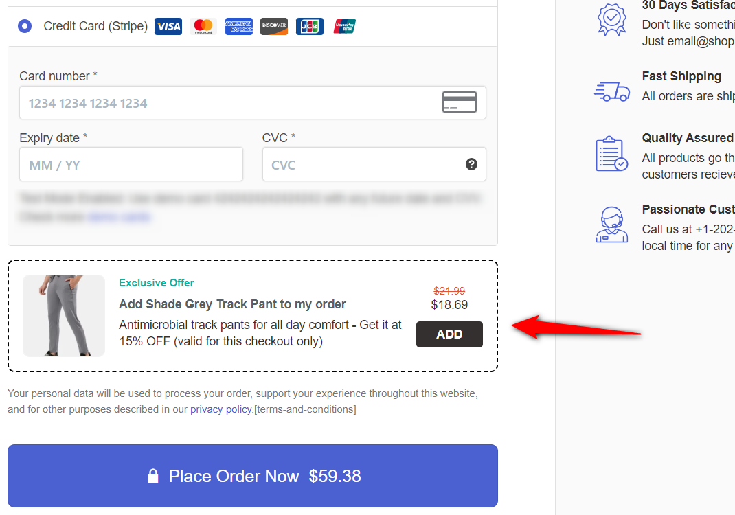 Shopify checkout in woocommerce order bumps