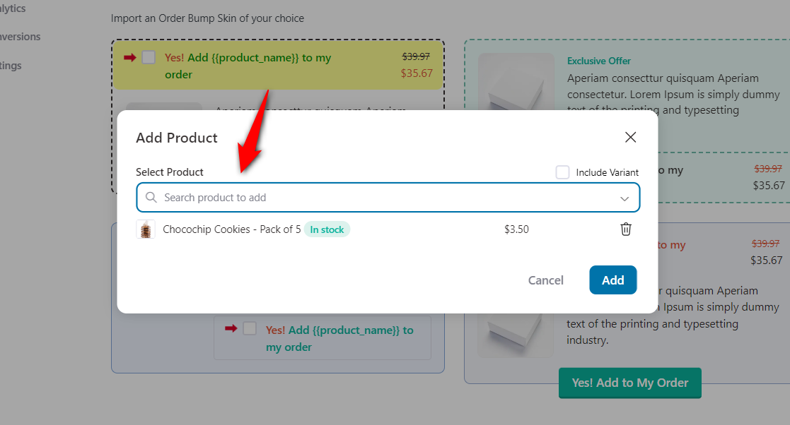 Add the product to your tripwire checkout page
