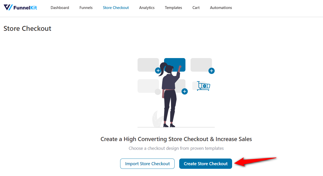 Click on create store checkout