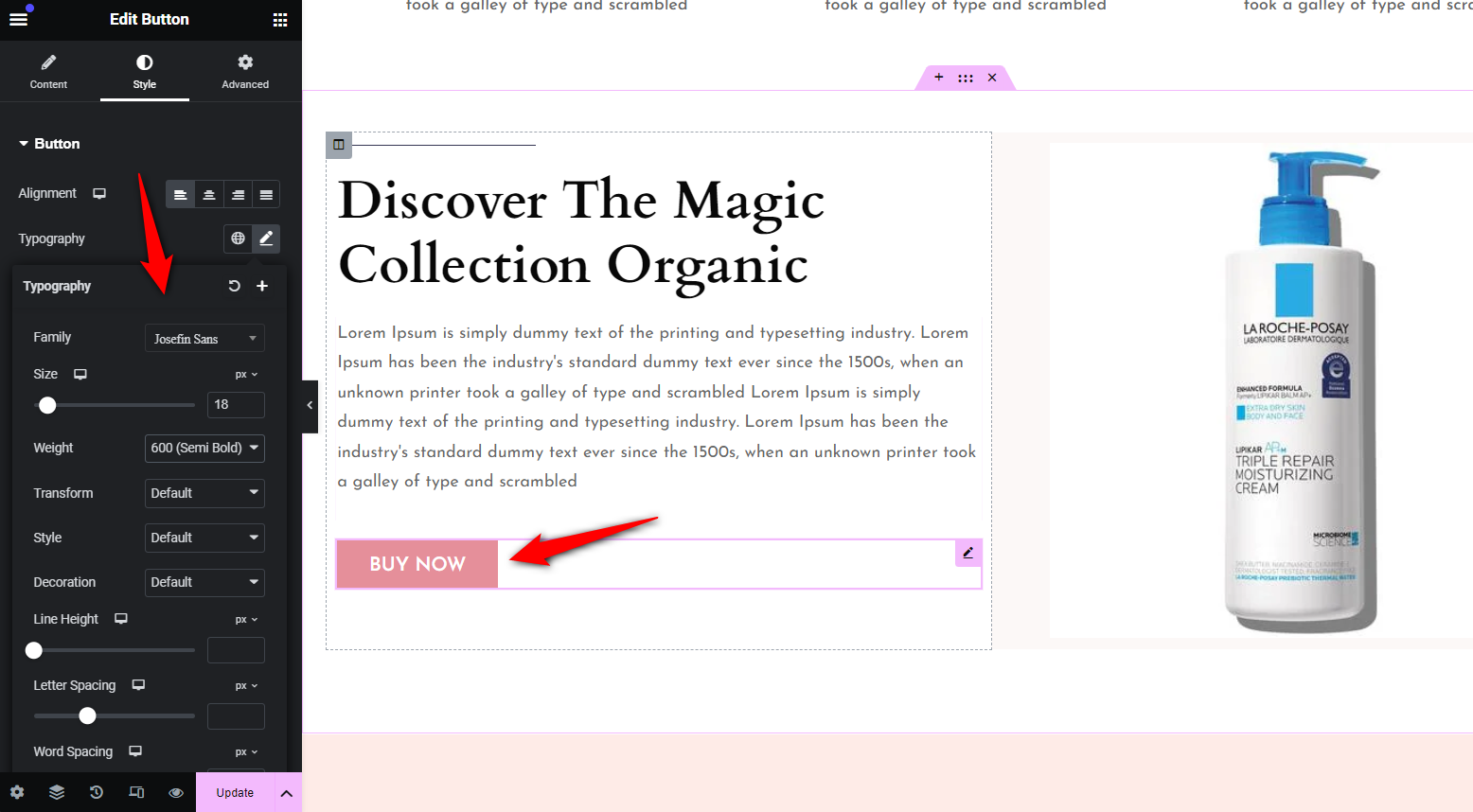 Add the woocommerce buy now button on the last of your landing page - dedicated sales funnel