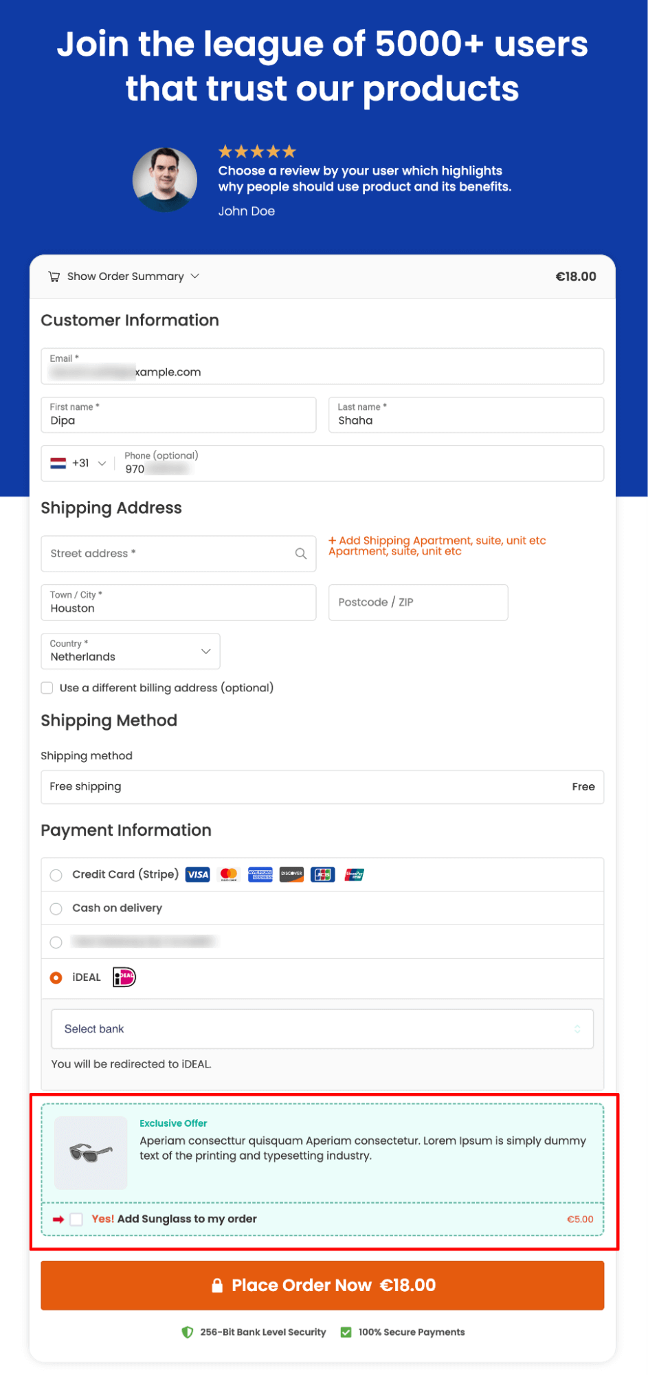 order bump WOoCOmmerce ideal payment