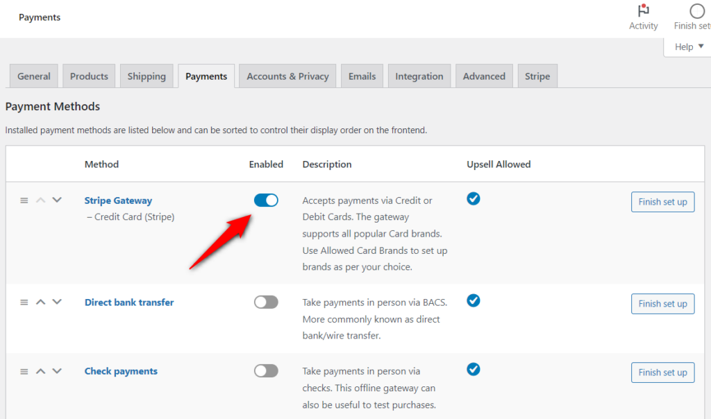 Enable Stripe credit card payment method in addition to WooCommerce SEPA direct debit