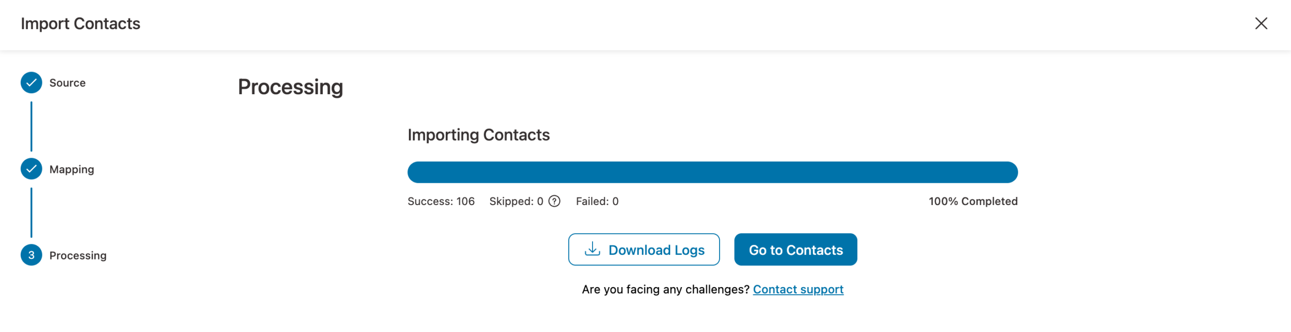imported WooCommerce contacts