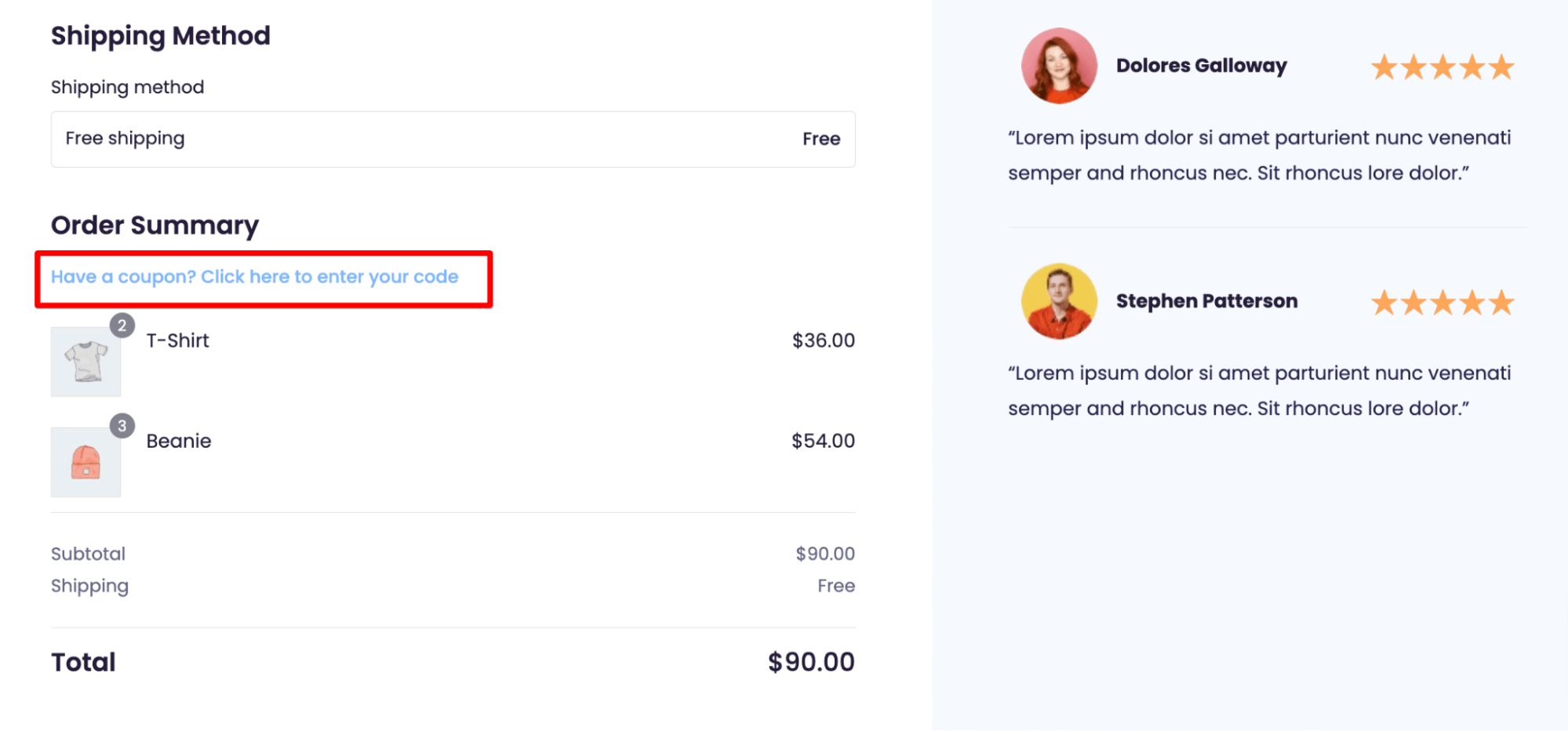 preview clickable coupon field in WooCommerce checkout