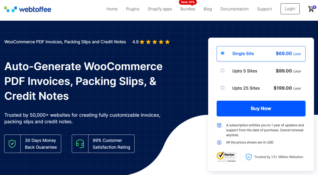 WooCommerce PDF Invoices, Packing Slips and Credit Notes plugin by WebToffee