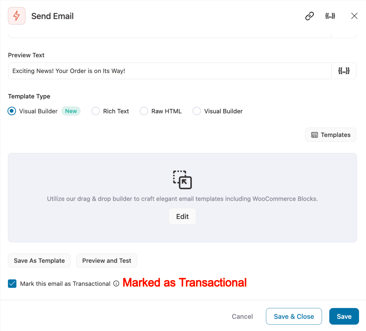 Updated Validation Message Transactional Emails