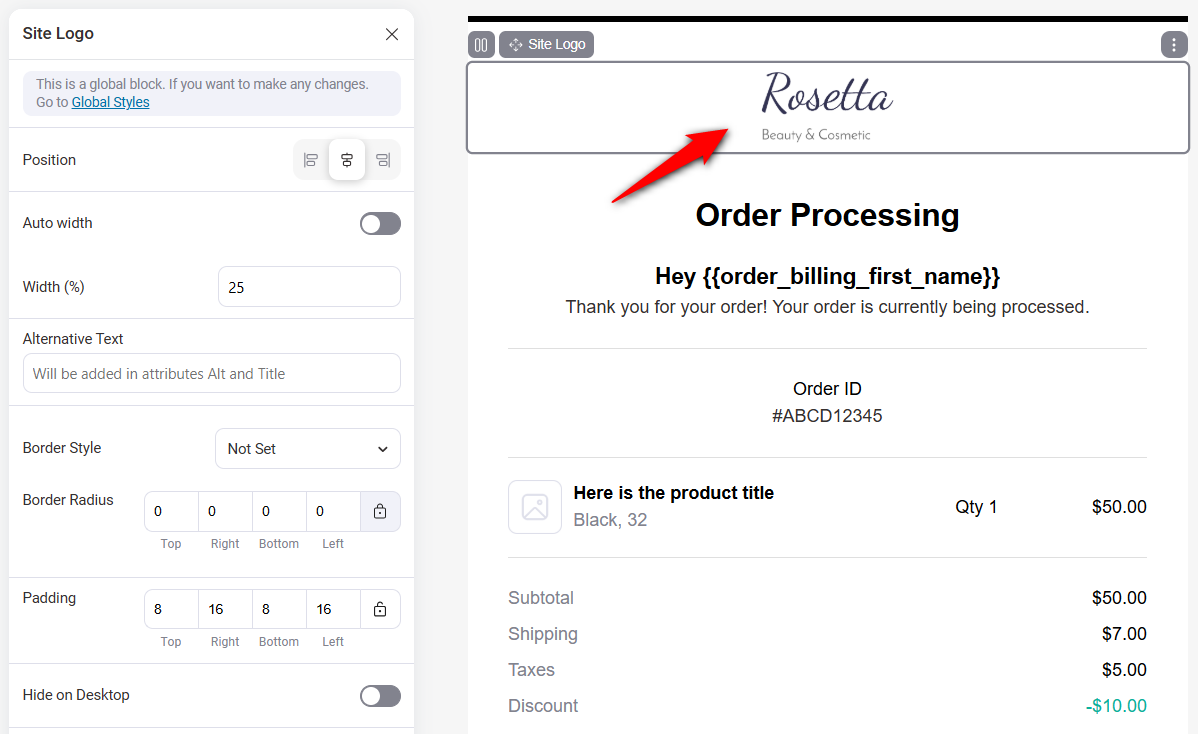 add logo to your woocommerce order confirmation email