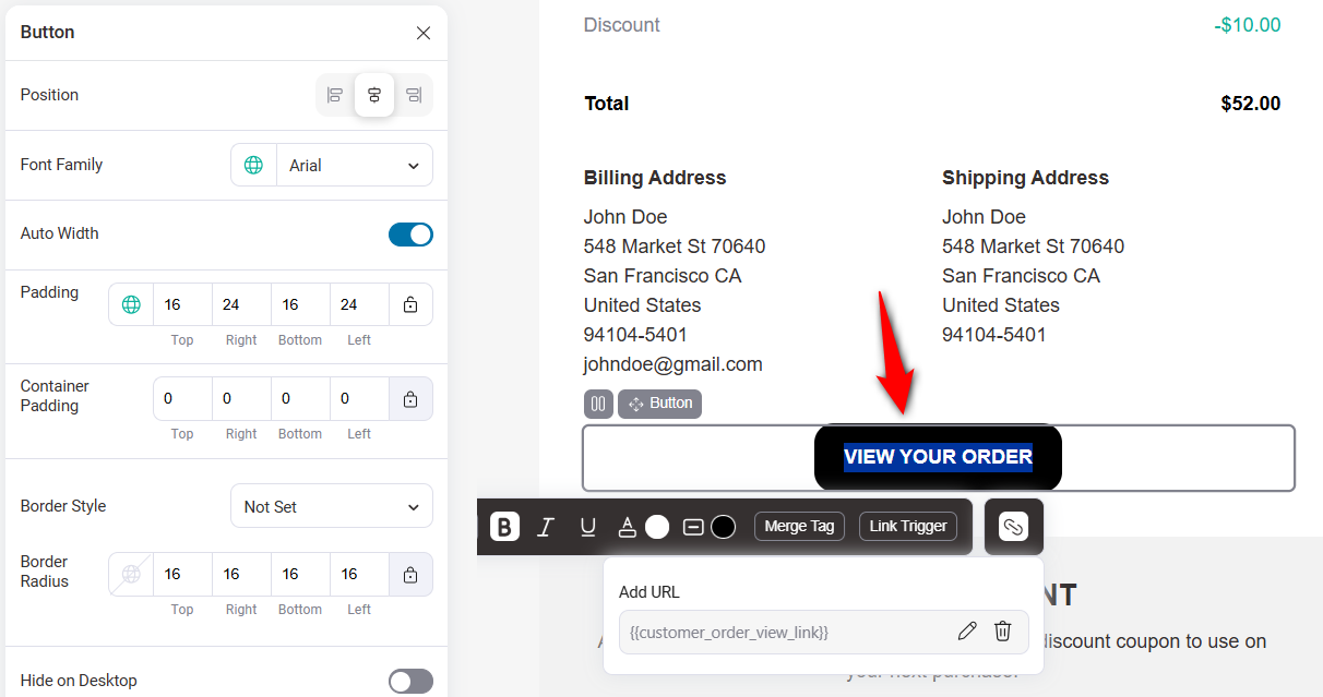 customize the call to action (cta) button