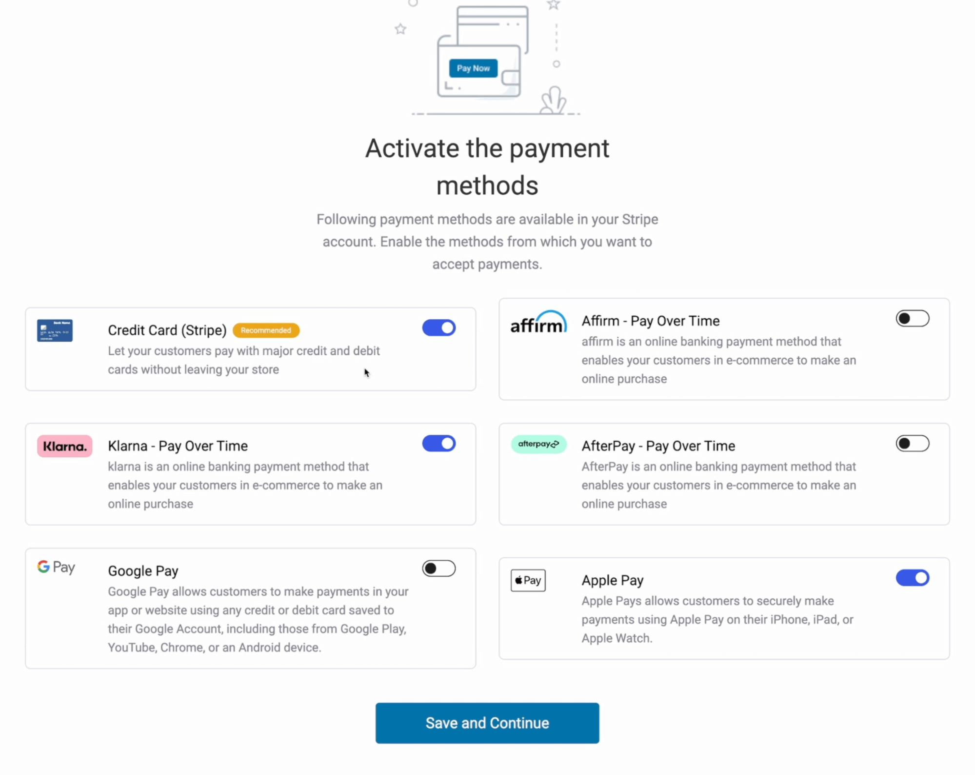 configuring multiple payment gateways on Stripe