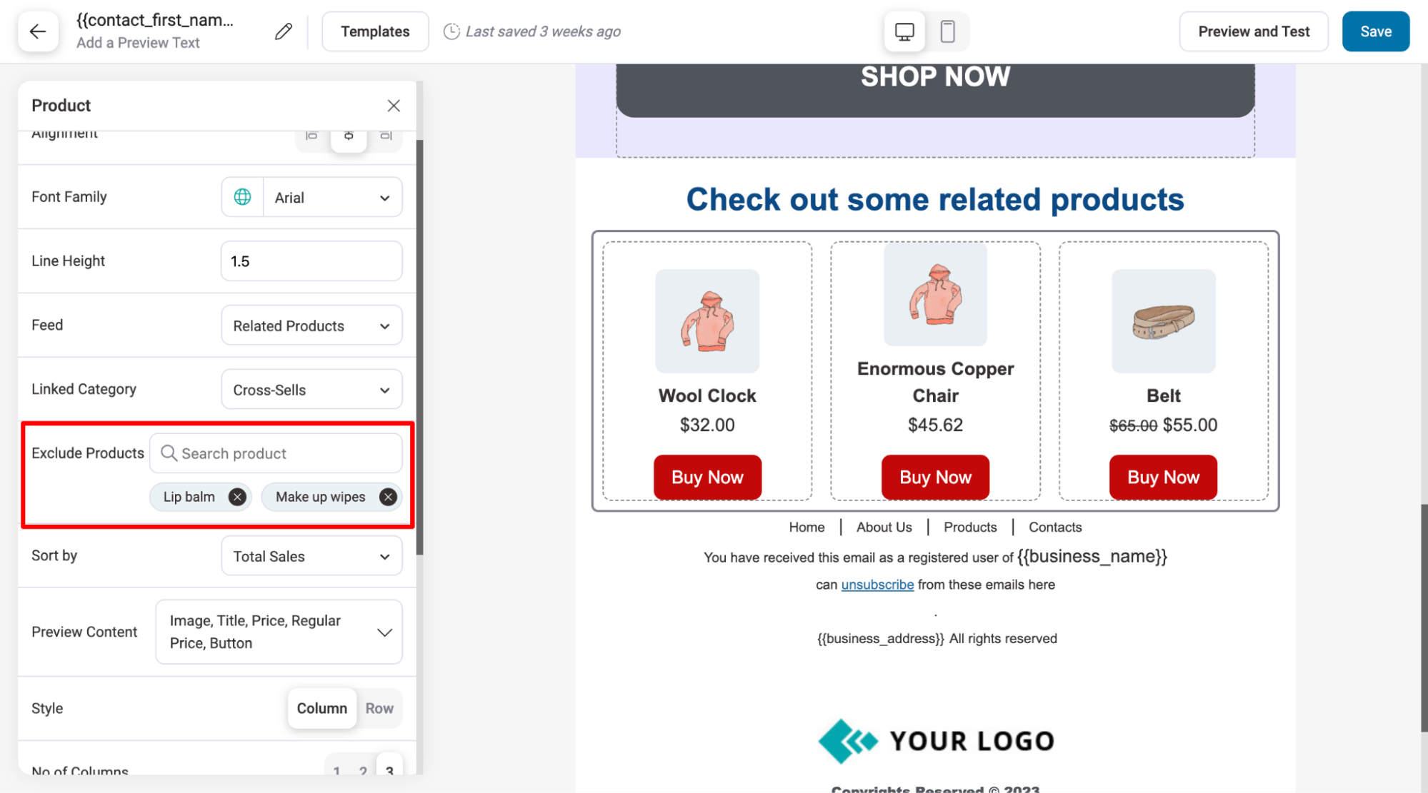 exclude product from product feed