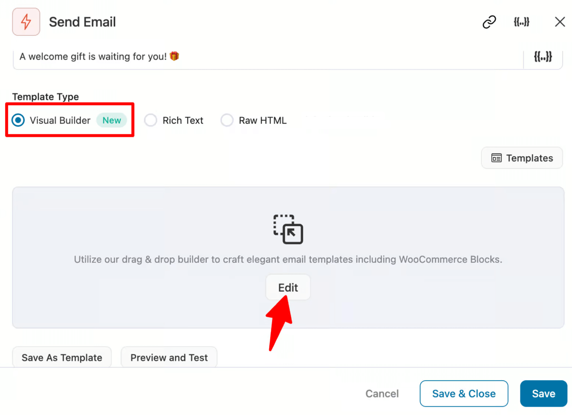 pick new visual builder