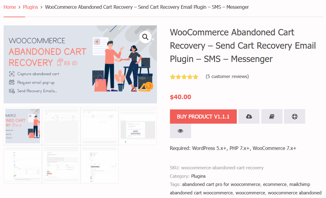 Abandoned Cart Recovery for WooCommerce plugin
