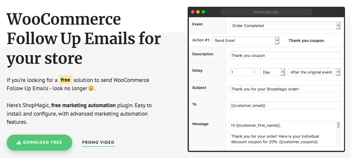 WooCommerce follow up emails