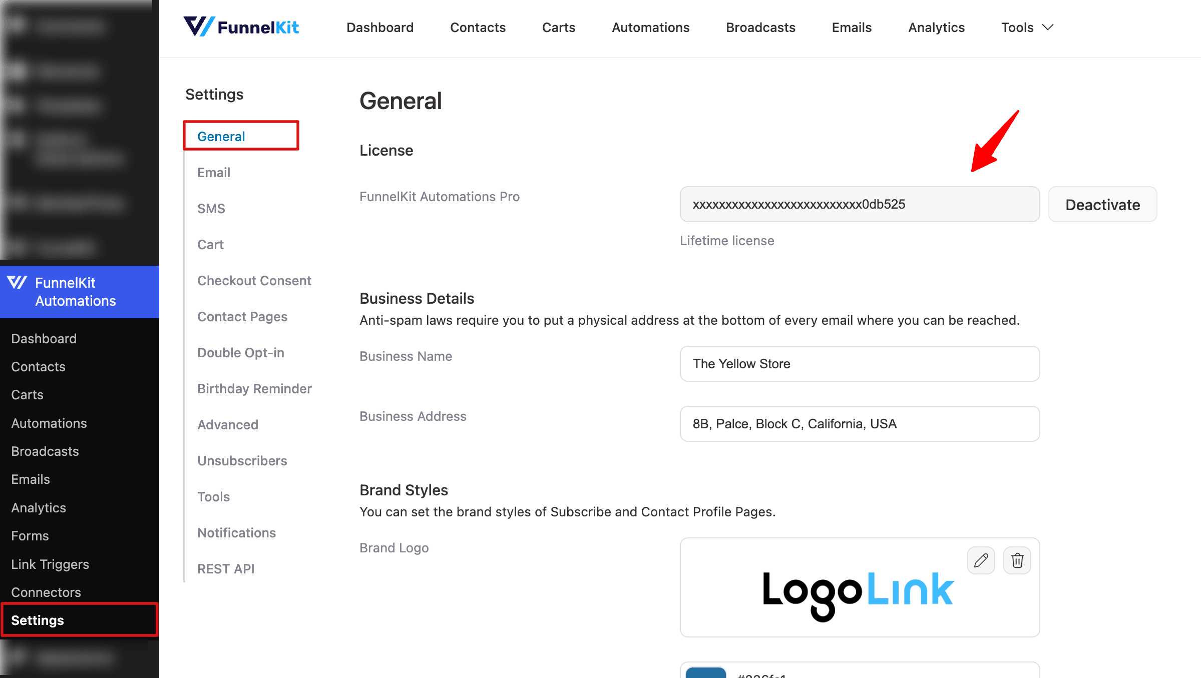 Activate FunnelKit automations pro license