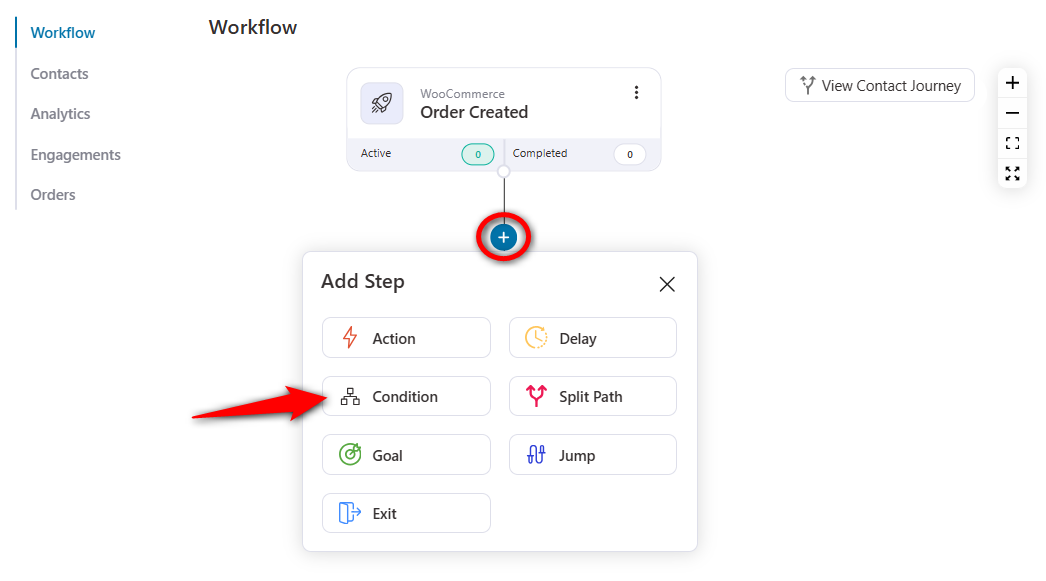 click on the plus icon and add the condition to create rule-based automations