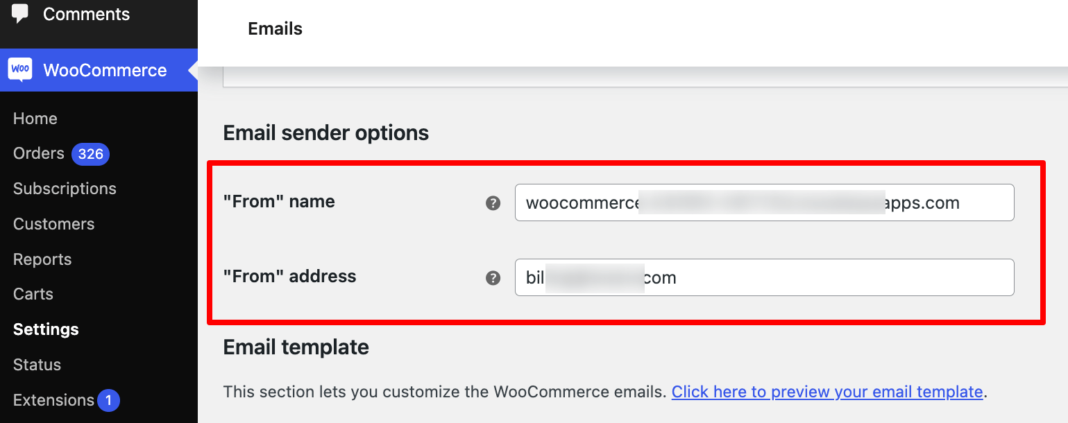 add email sender options