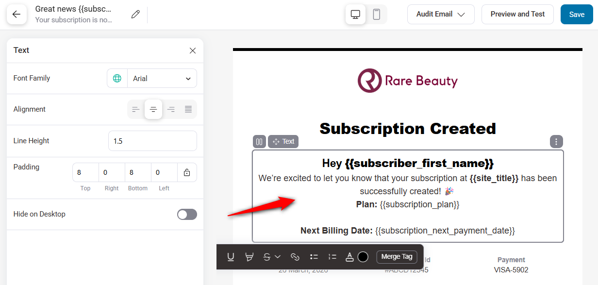 Add headings and customize the way you want on your woocommerce subscription emails