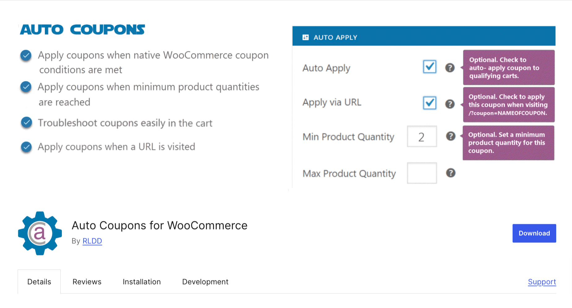 auto coupons for WooCommerce