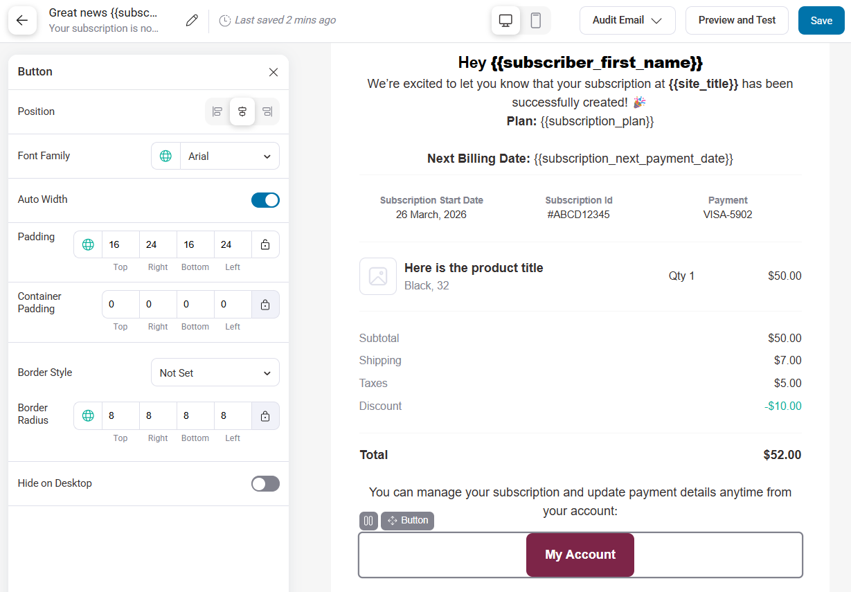Add some CTA buttons and customize them to encourage to take the desired action you want