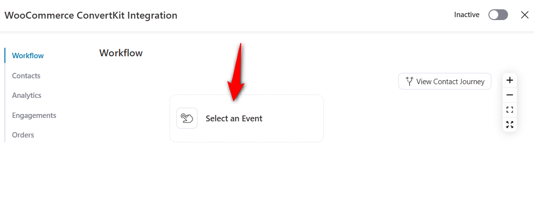 Click on Select an Event