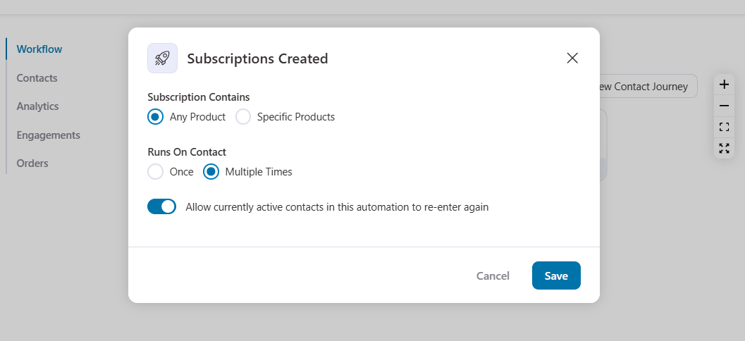 Configure the subscriptions created event trigger.