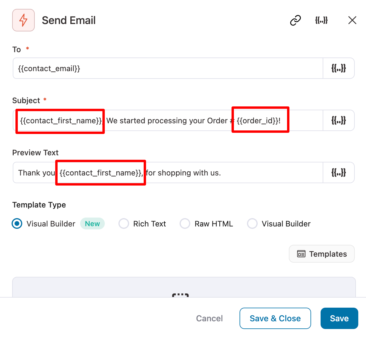 customize transactional email subject and preview text