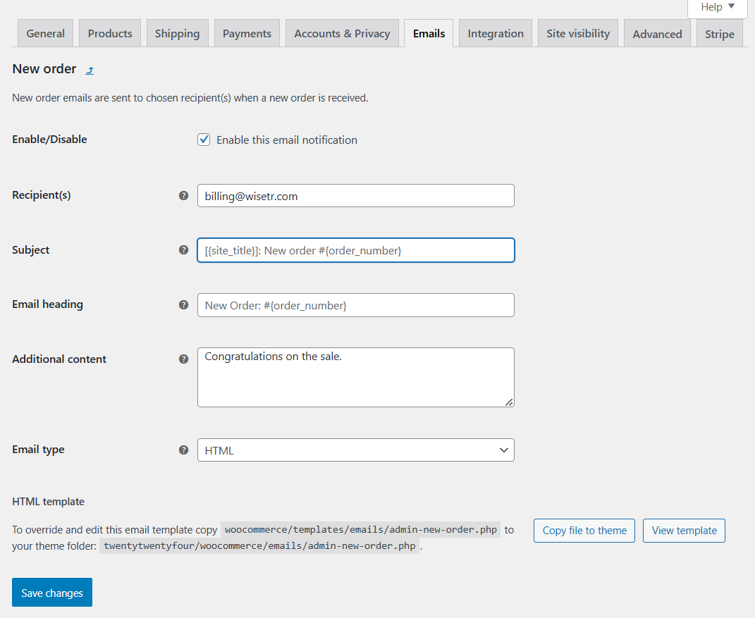 Edit subject line, email heading and content to customize woocommerce custom email per product