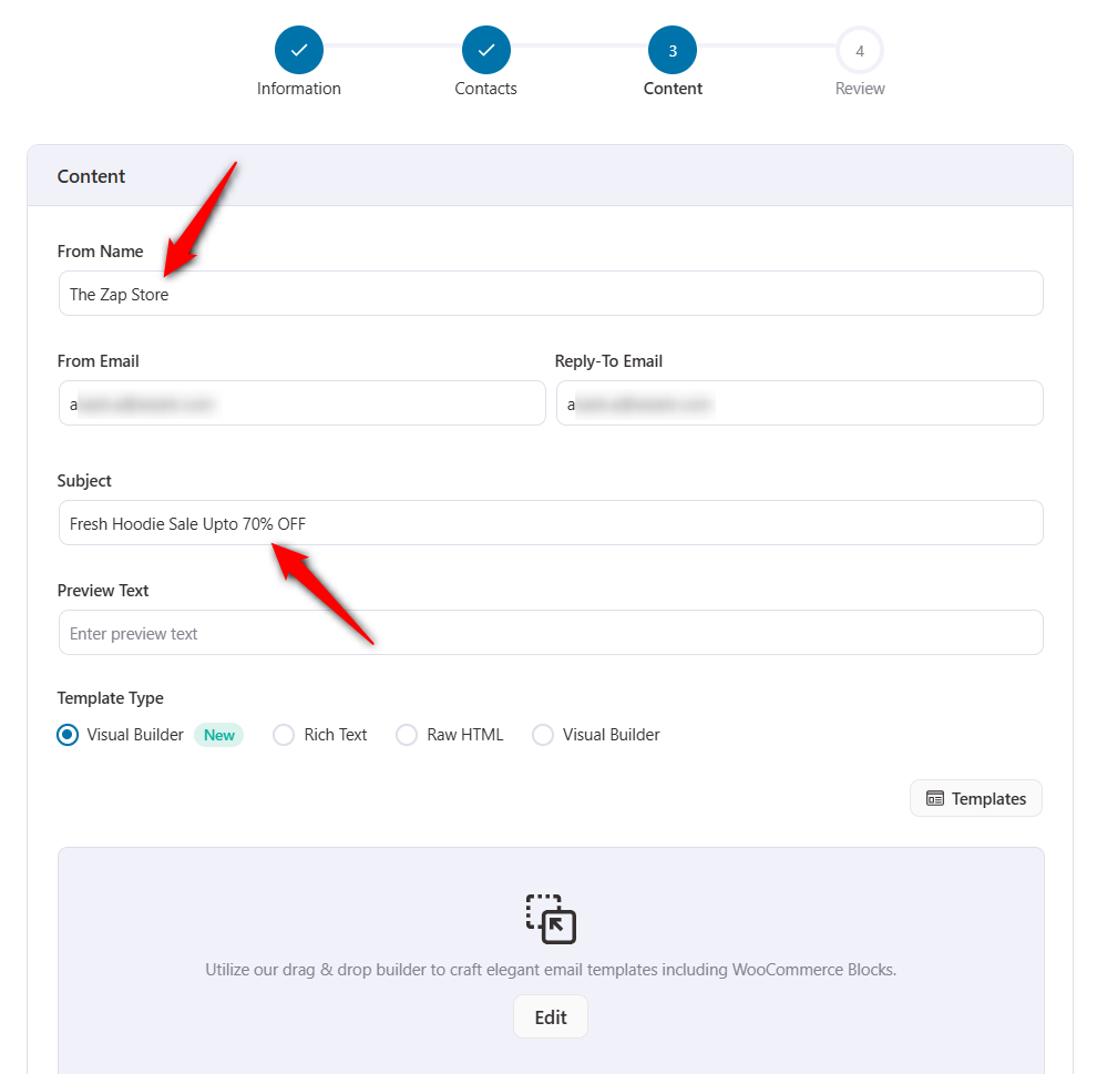 Filtered contacts list after applying broadcast segmentation rules