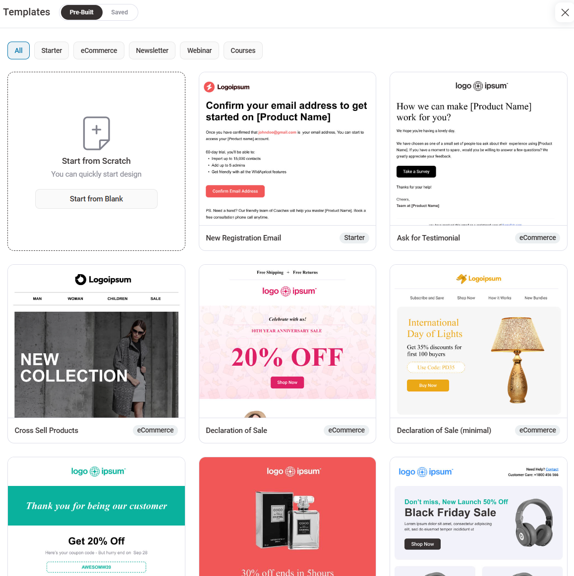 Pre-designed email templates - woocommerce dynamic coupons
