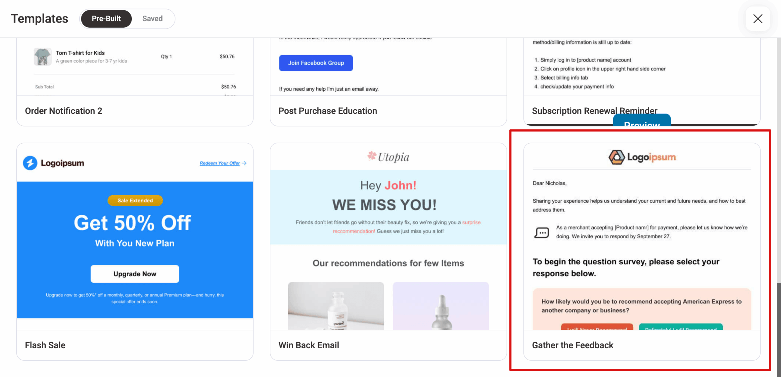 With Visual Builder, you can import any prebuilt template and customize it according to your needs.
