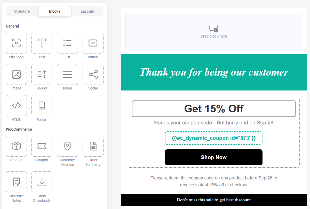 Design beautiful emails with the visual builder inside FunnelKit Automations