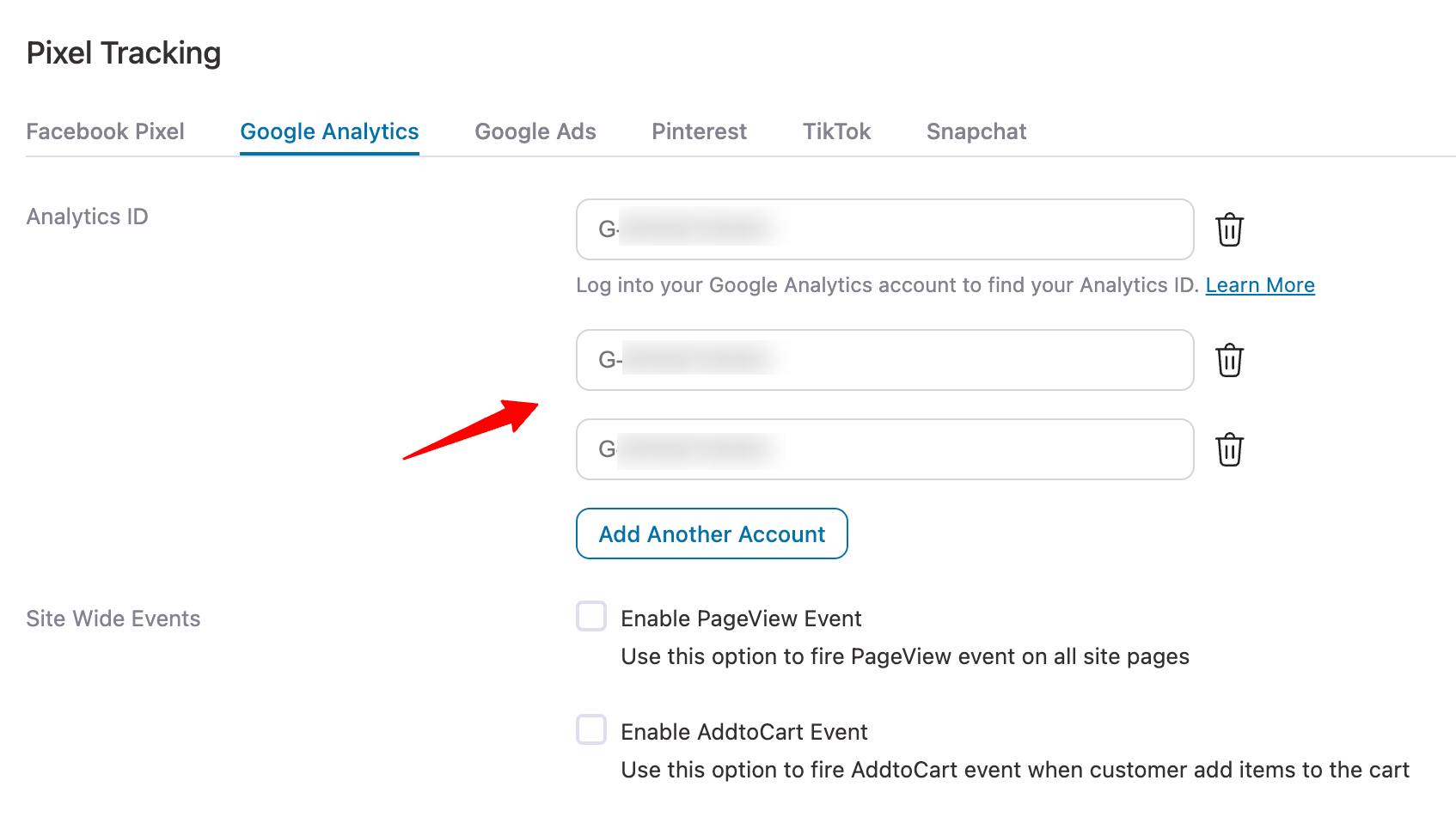 Multiple Google analytics ID