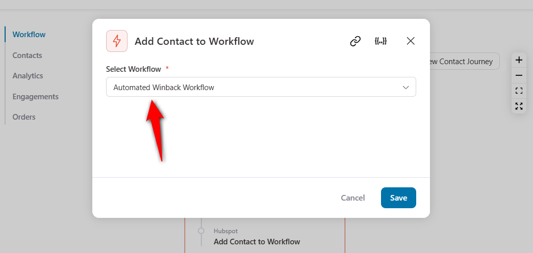 Add the triggered inactive contacts to the workflow created in your hubspot account for winback campaigns